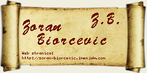 Zoran Biorčević vizit kartica
